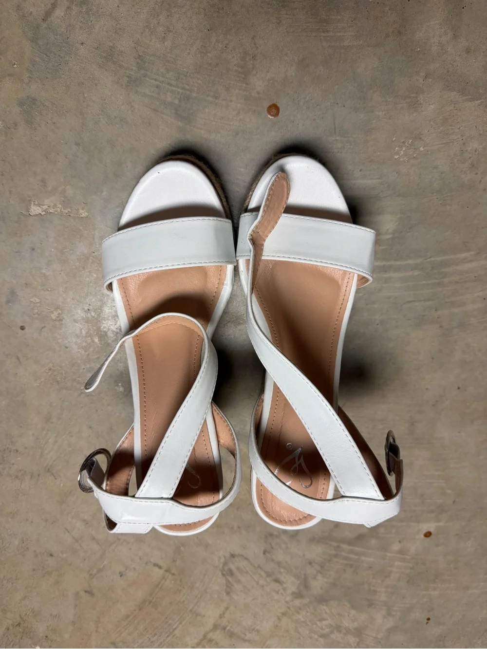 Windsor White Cork Espadrille Wedge Sandals